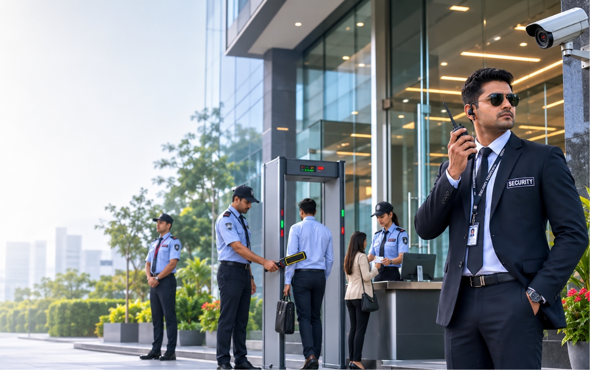 Security operations and site monitoring illustration